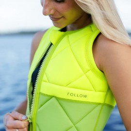 Follow Athena Ladies Comp Wake Vest in Fluro Yellow