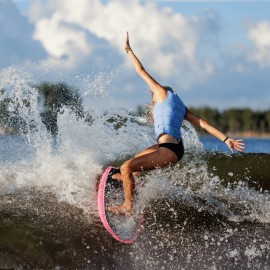 Follow Corp Ladies Comp Wake Vest In Pastel Blue