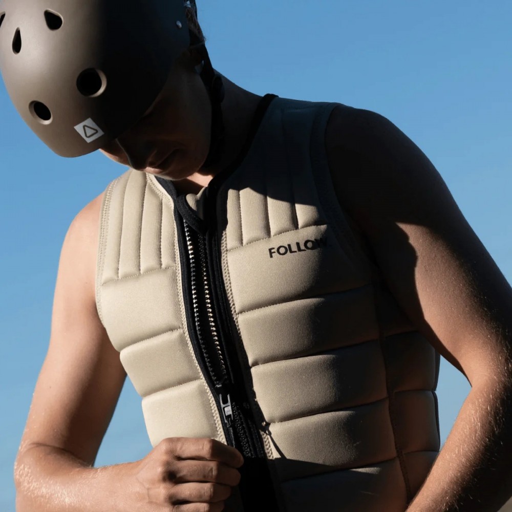 Follow Total Men's Comp Wake Vest in Sand - Watersportequip